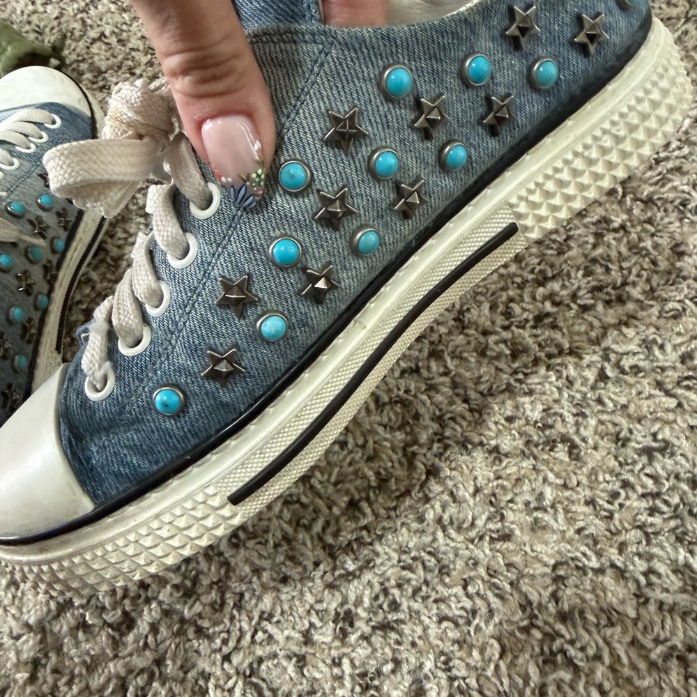 Valentino shoes Star Studded Denim Sneakers size  37 1/2